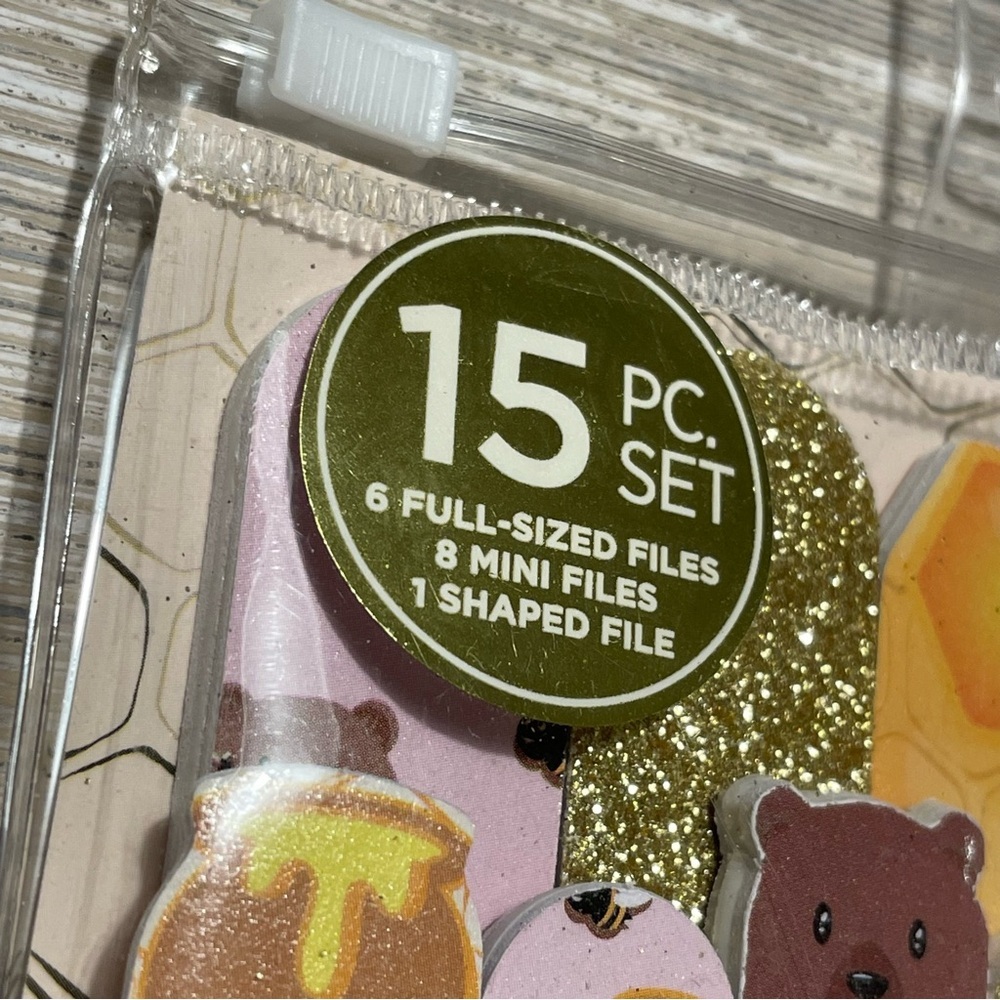15Pc Nail File Set | Honey Bear Themed | Gift, Present, Nail Care, Essentials - Picture 4 of 4